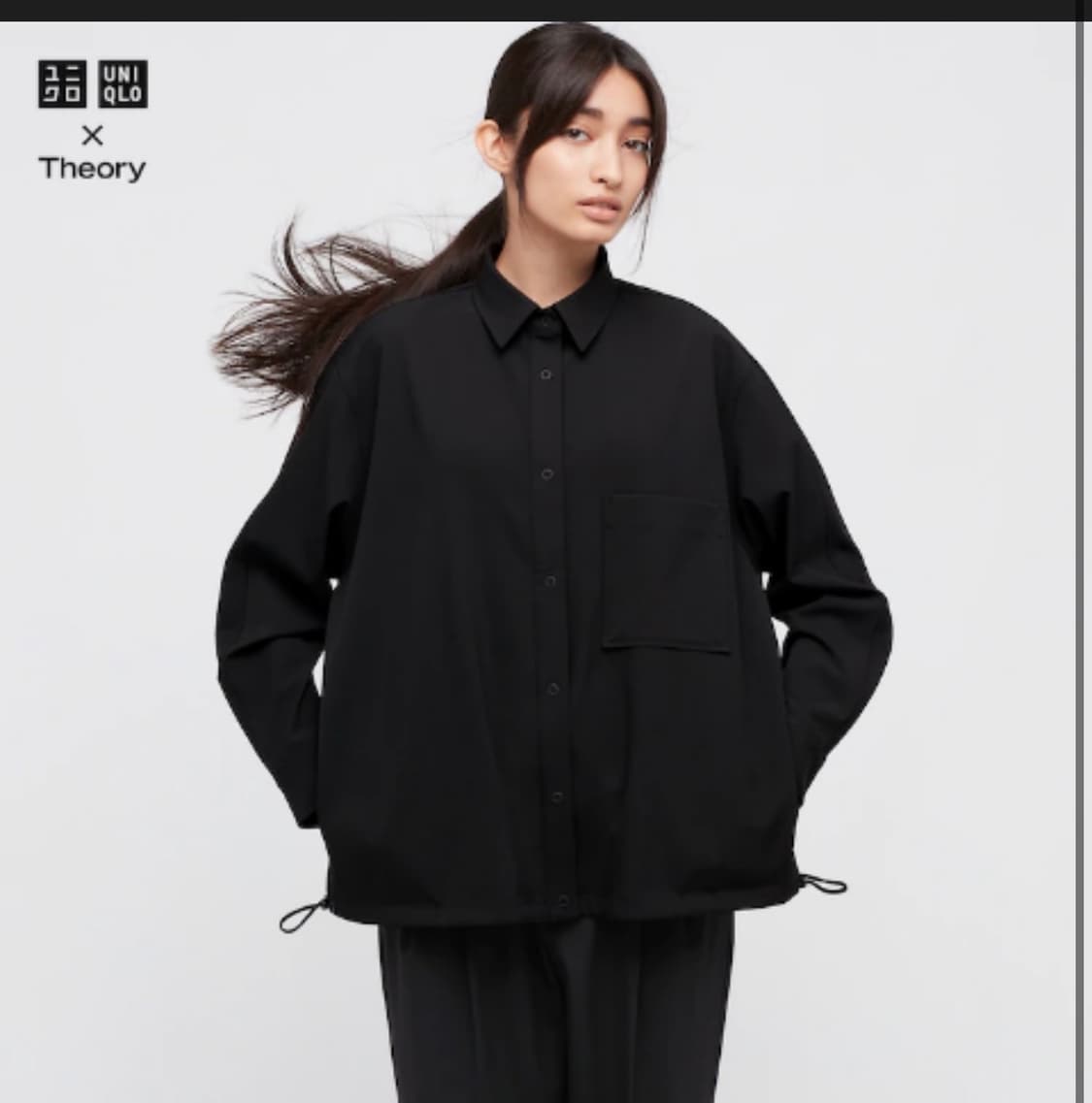 S) 유니클로 X Theory 블랙 셔츠 재킷 상품이미지1