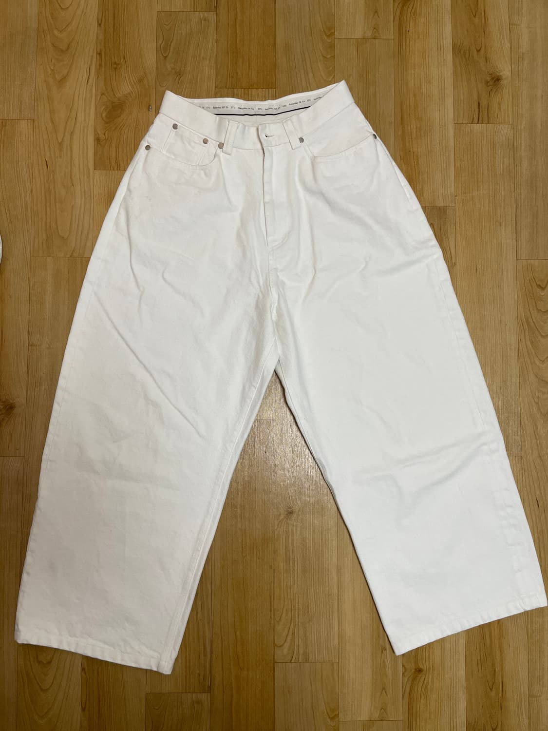 STU 와이드 코튼 팬츠 크림 S 상품이미지2