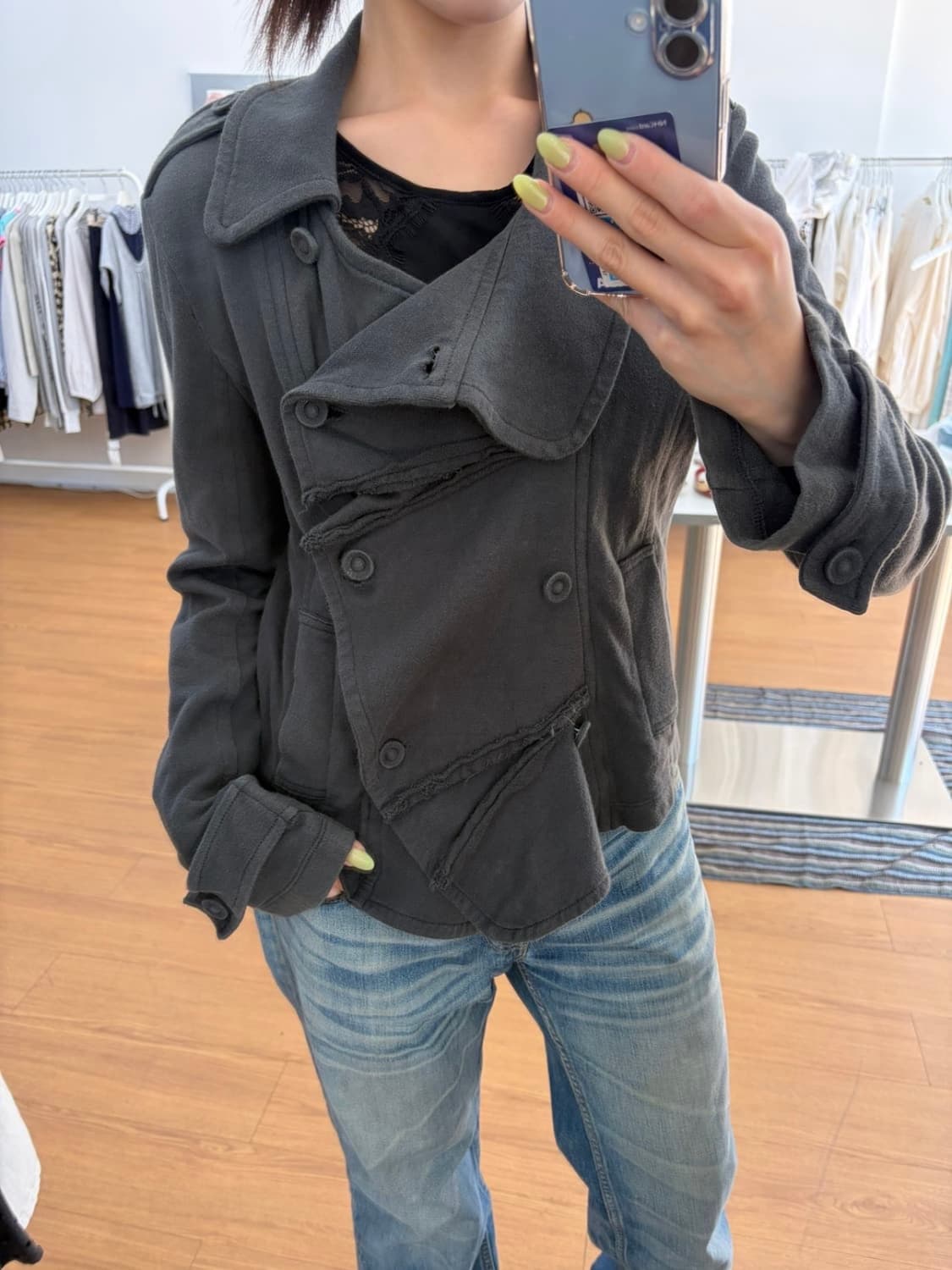 Tomboy 톰보이 사선 비대칭 코튼 자켓 상품이미지6