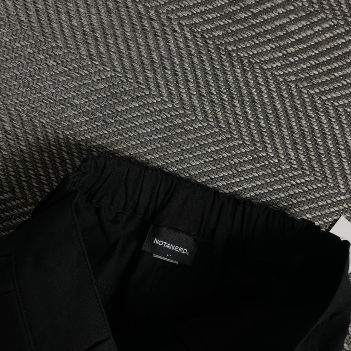 낫포너드 투턱 와이드 코튼 팬츠 블랙o 4198 상품이미지5