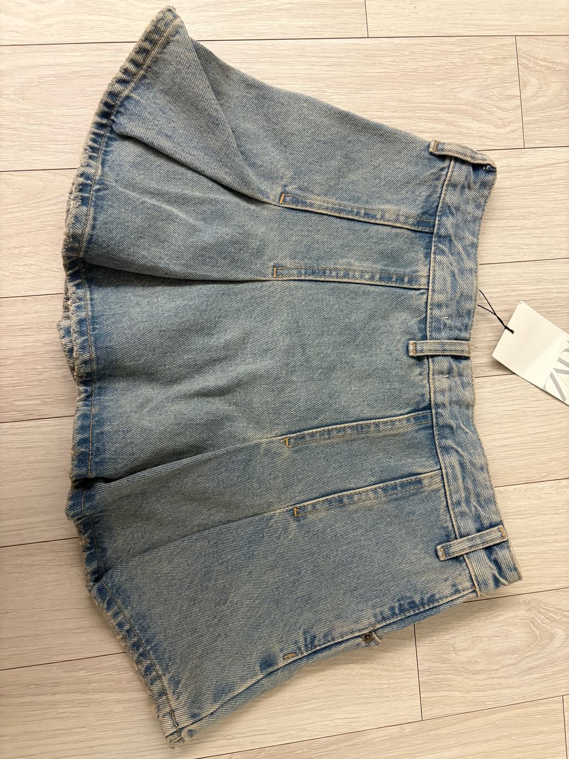 자라 플리츠 데님 스커트 s 새상품 상품이미지4