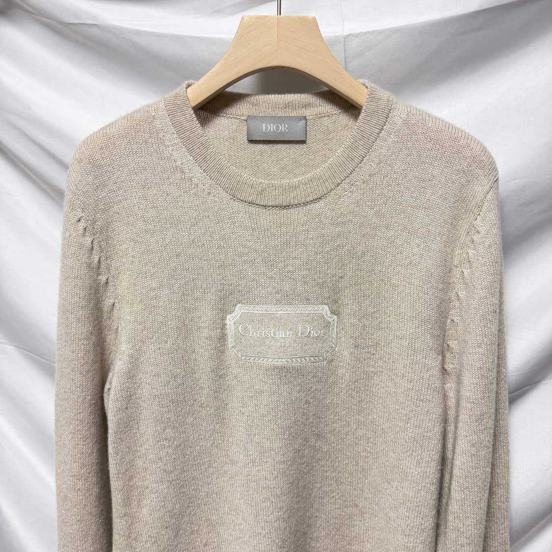 [S+급/M] 디올 크리스찬 꾸뛰르 캐시미어 니트 베이지 상품이미지2