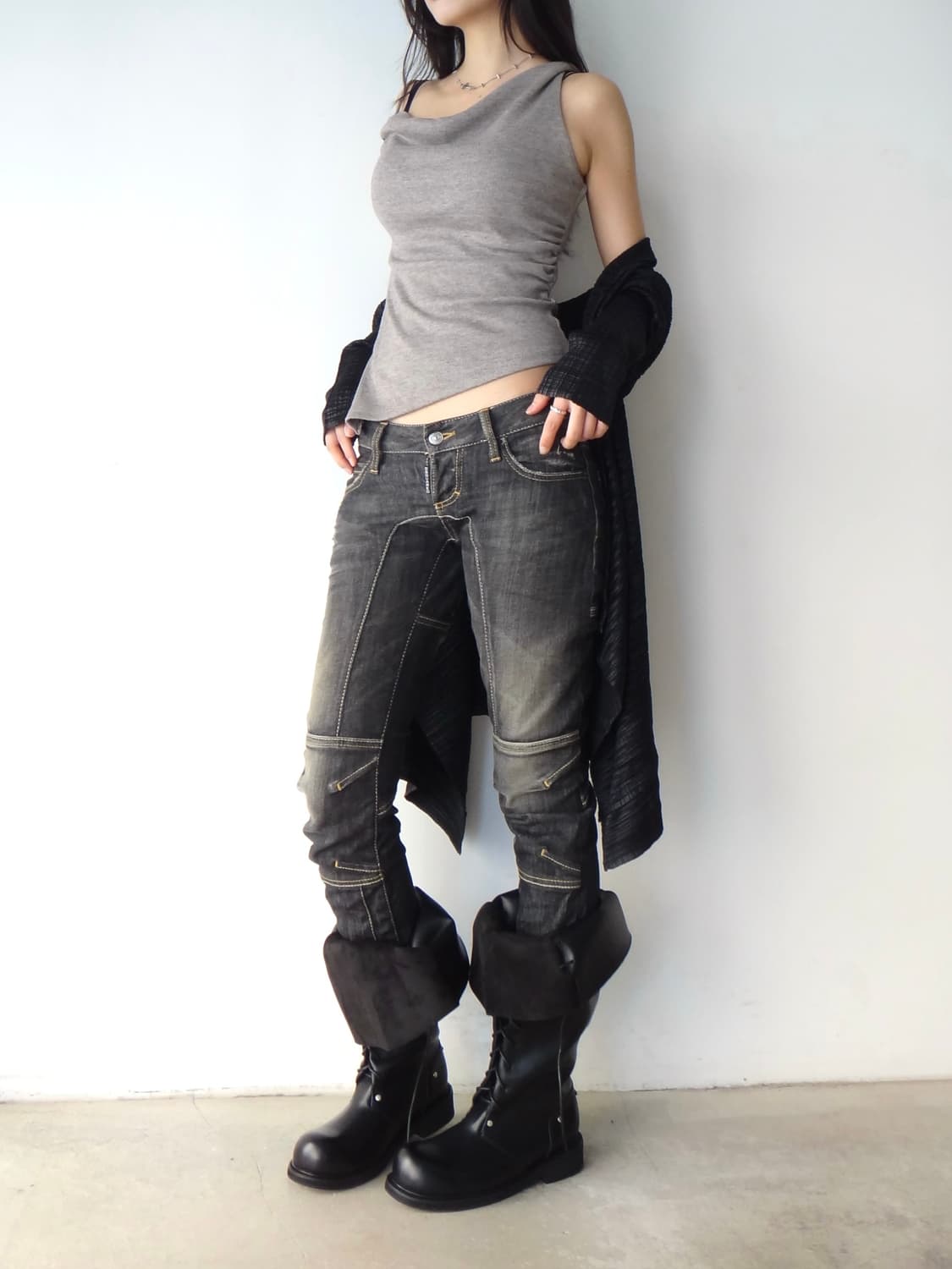 DSQUARED2 Biker cropped denim pants 상품이미지4