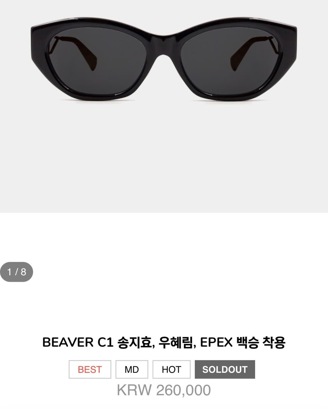 로렌스폴 비버 C1 블랙 선글라스 상품이미지2