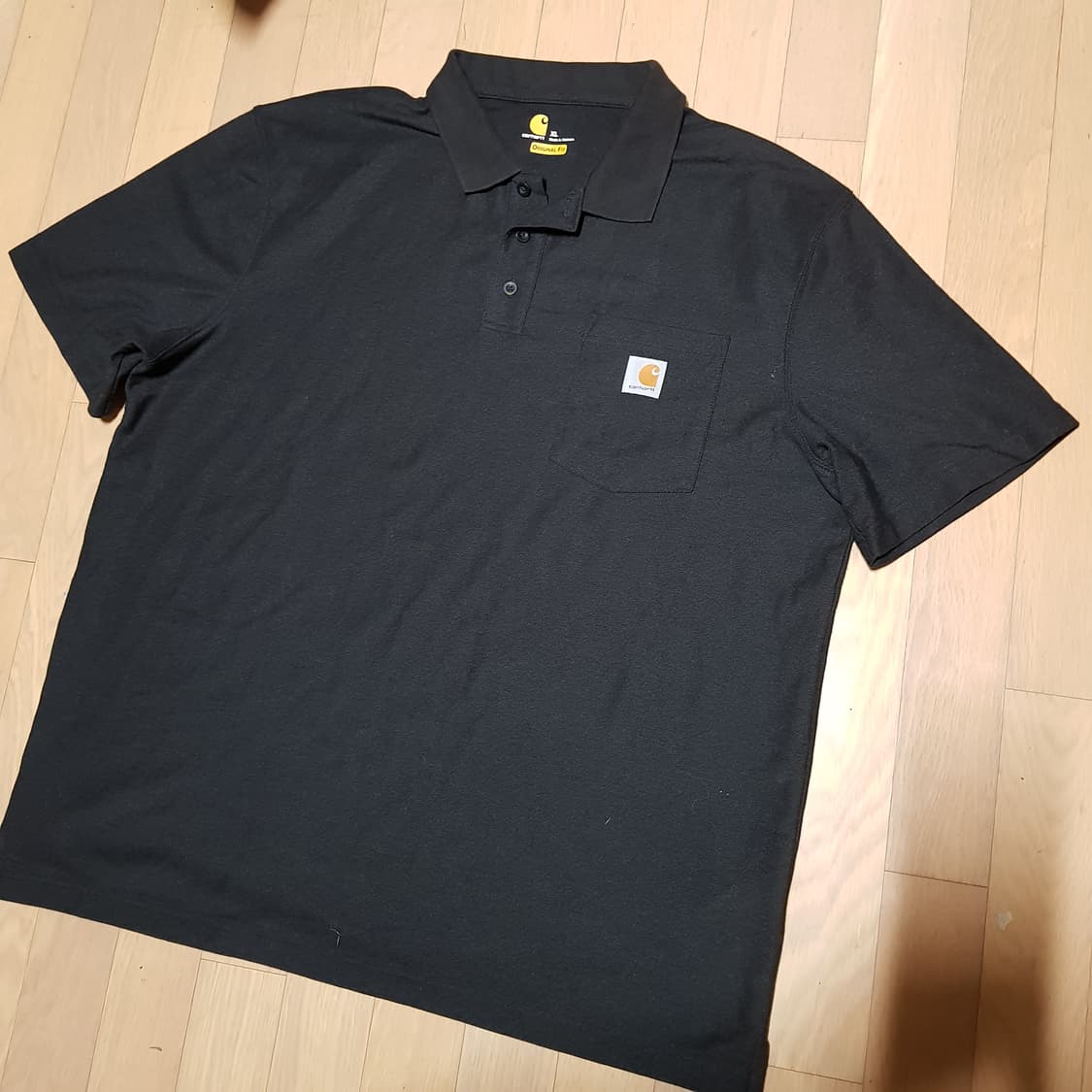 XL오버핏/ 신동품/ 칼하트 반팔 블랙폴로카라셔츠/421-3XL노/스투시 상품이미지1