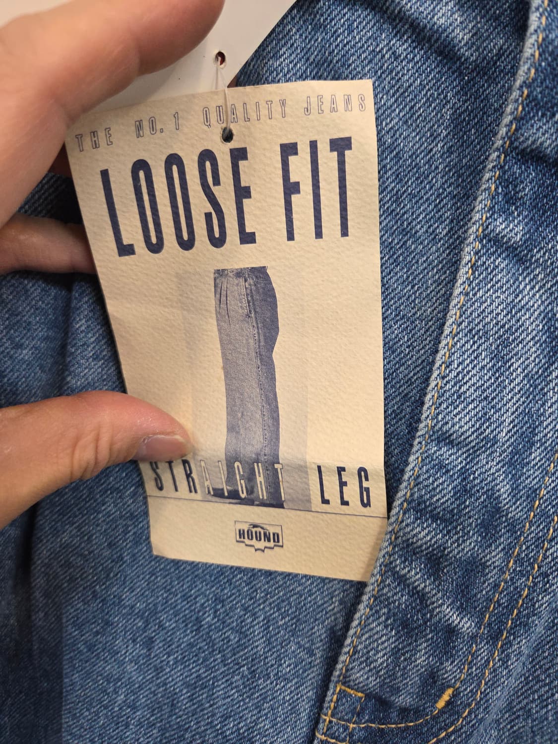 빈티지 hound 올드스쿨 투턱 데님팬츠 대략 36 루즈핏 상품이미지4