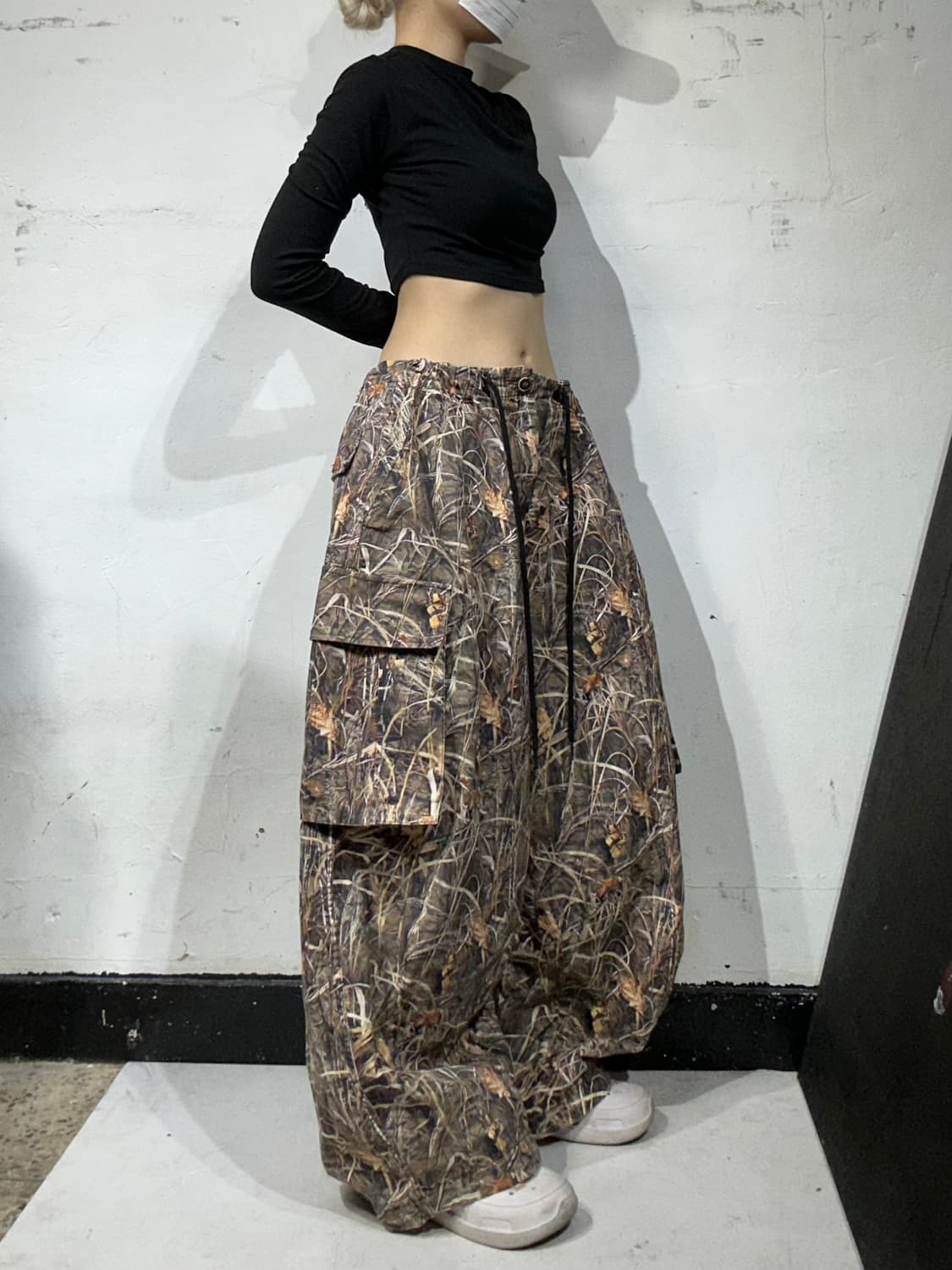 빈티지 베이지 리얼트리 카모 와이드 포켓 포인트 카고 팬츠 바지  상품이미지1