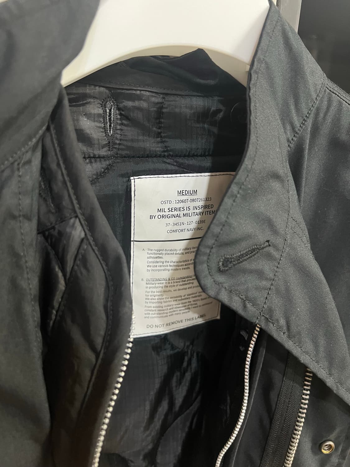 아웃스탠딩 M-65 피시테일 파카 블랙 M사이즈 상품이미지3