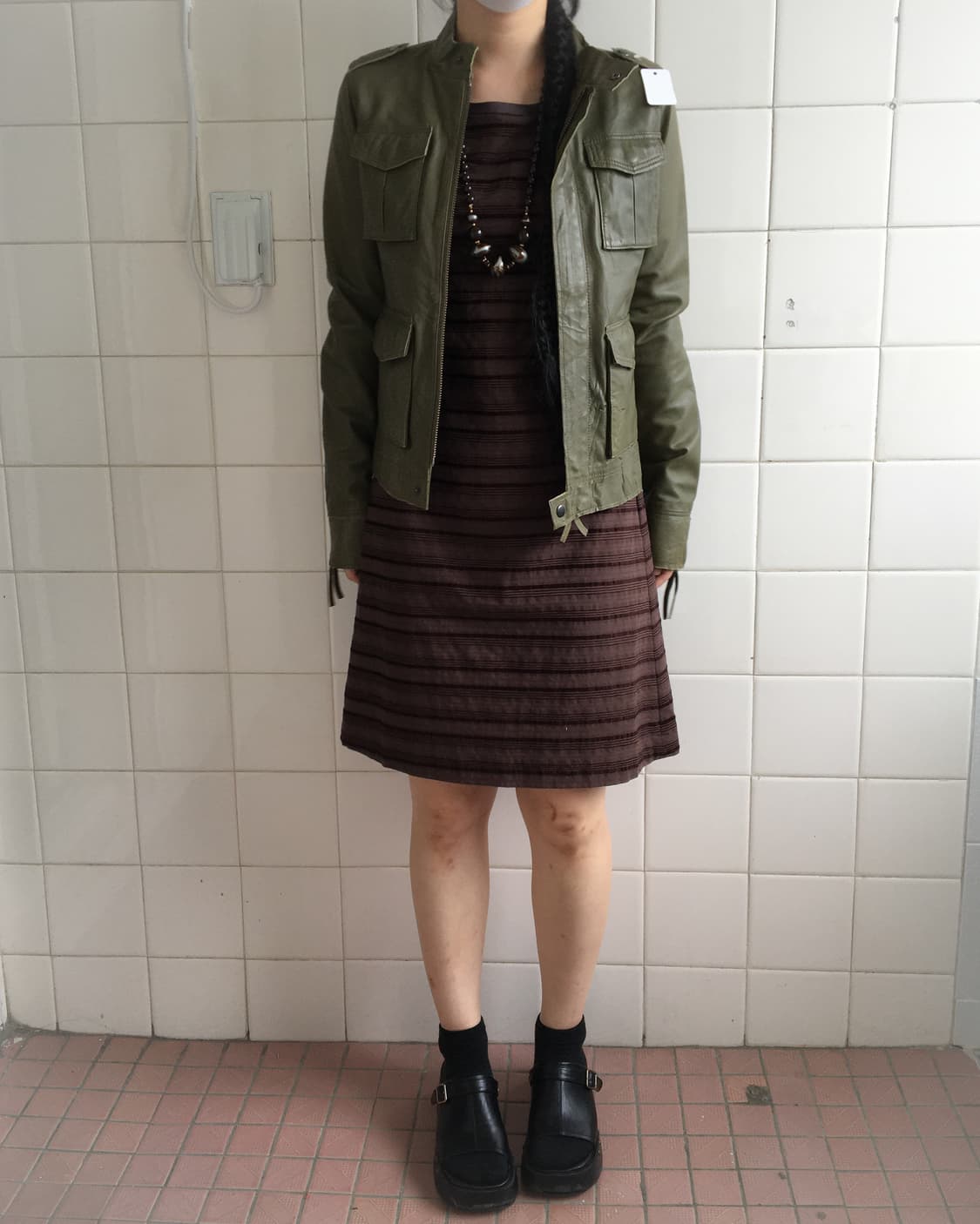 High neck lamb leather jacket 상품이미지5
