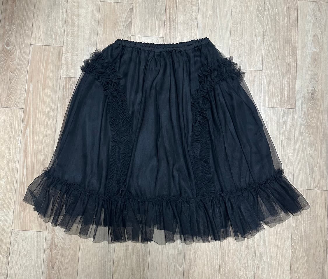 생긴스튜디오 Banding Ruffle Skirt - Black 상품이미지2