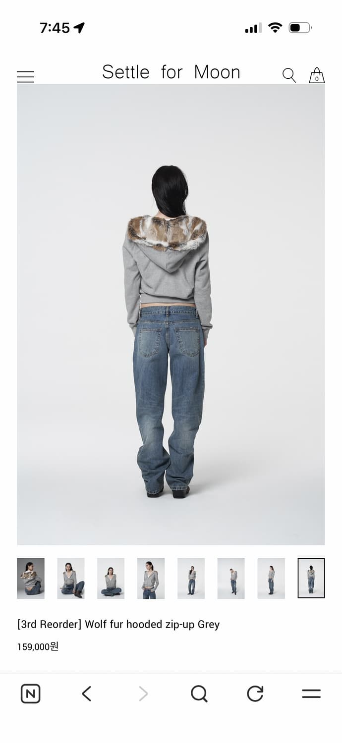 settleformoon 1회착용 새틀포문 퍼 집업 그레이 상품이미지6