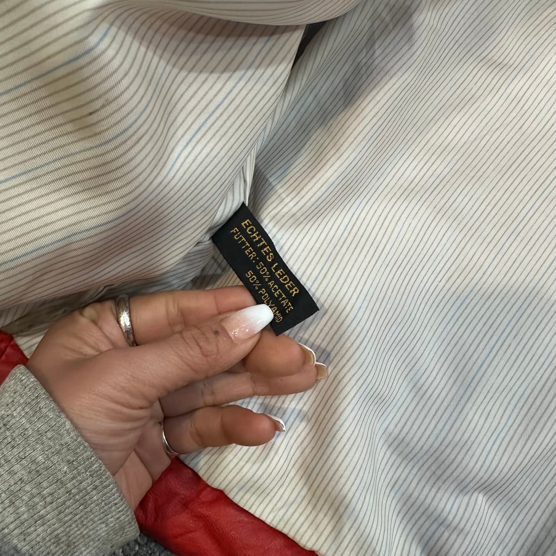 빈티지 양가죽 레드 크롭자켓L 상품이미지5