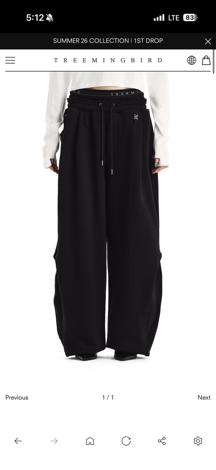 트리밍버드 새깅 팬츠 블랙 1사이즈 상품이미지1