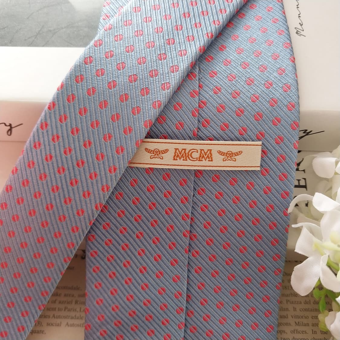 MCM 실크 도트&로고 자카드 넥타이 8.5cm A+등급 K1528
 상품이미지6