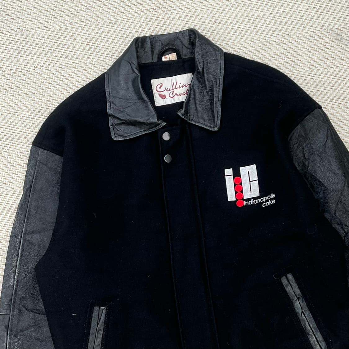 레더 소매 바시티 자켓 r2667 상품이미지3