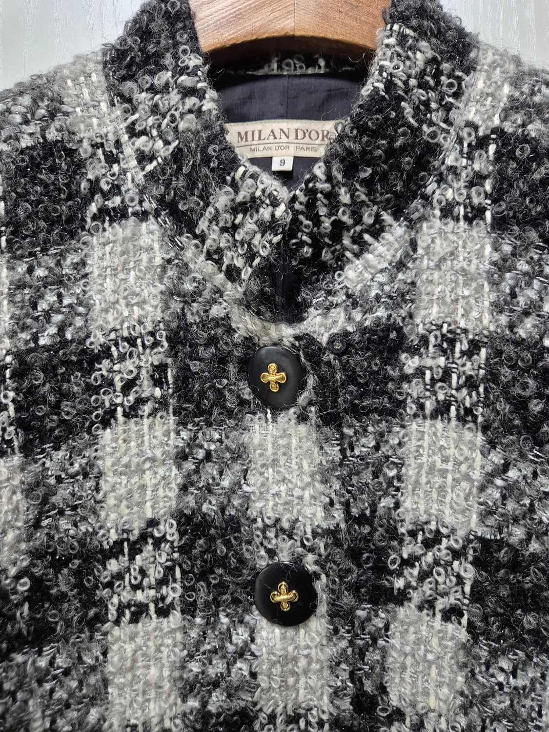 체크 부클트위드 자켓 상품이미지2