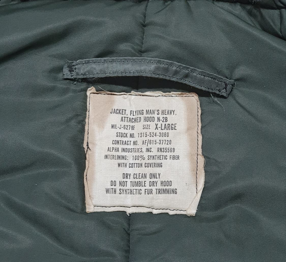 N2b 플라이트 자켓 78년 오리지널 군납 xl (110 이상) 상품이미지7