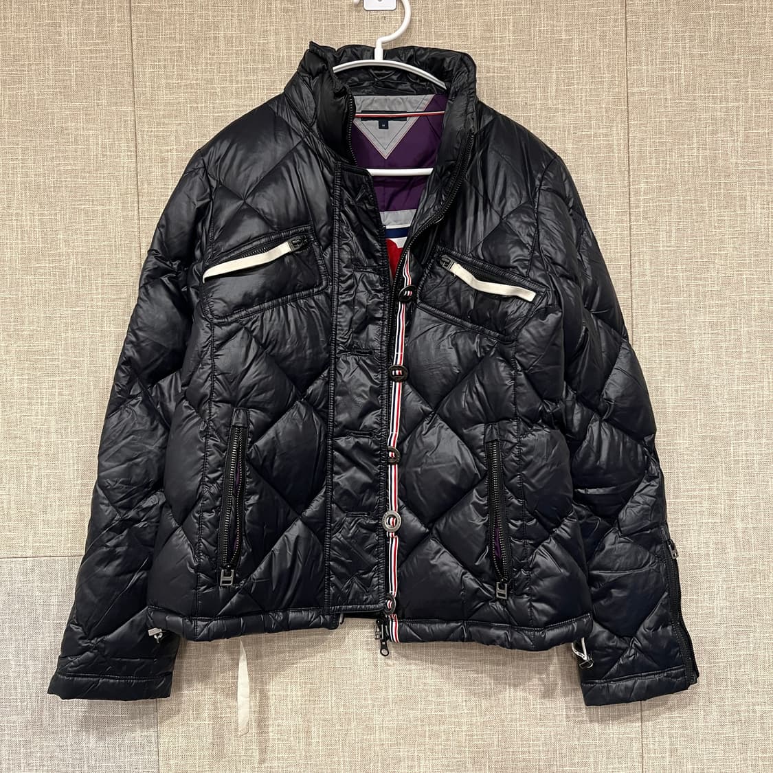 일본빈티지 타미힐피거 퀄팅 다운 패딩 M 네이비 W 상품이미지5