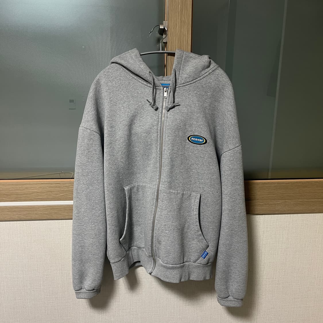앤커버 오버핏 후드 집업 그레이 상품이미지1