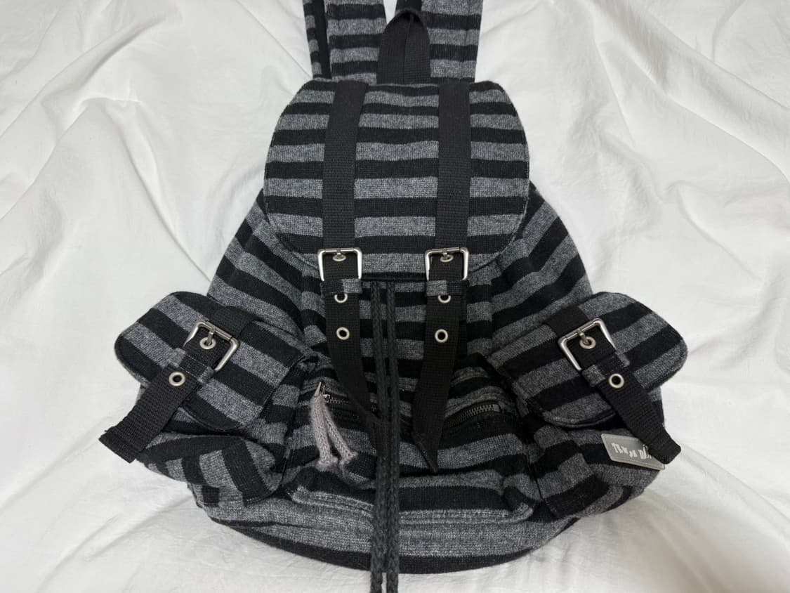 텐스댄스 파히섬 WOOL STRIPE BACKPACK_BLACK 상품이미지2