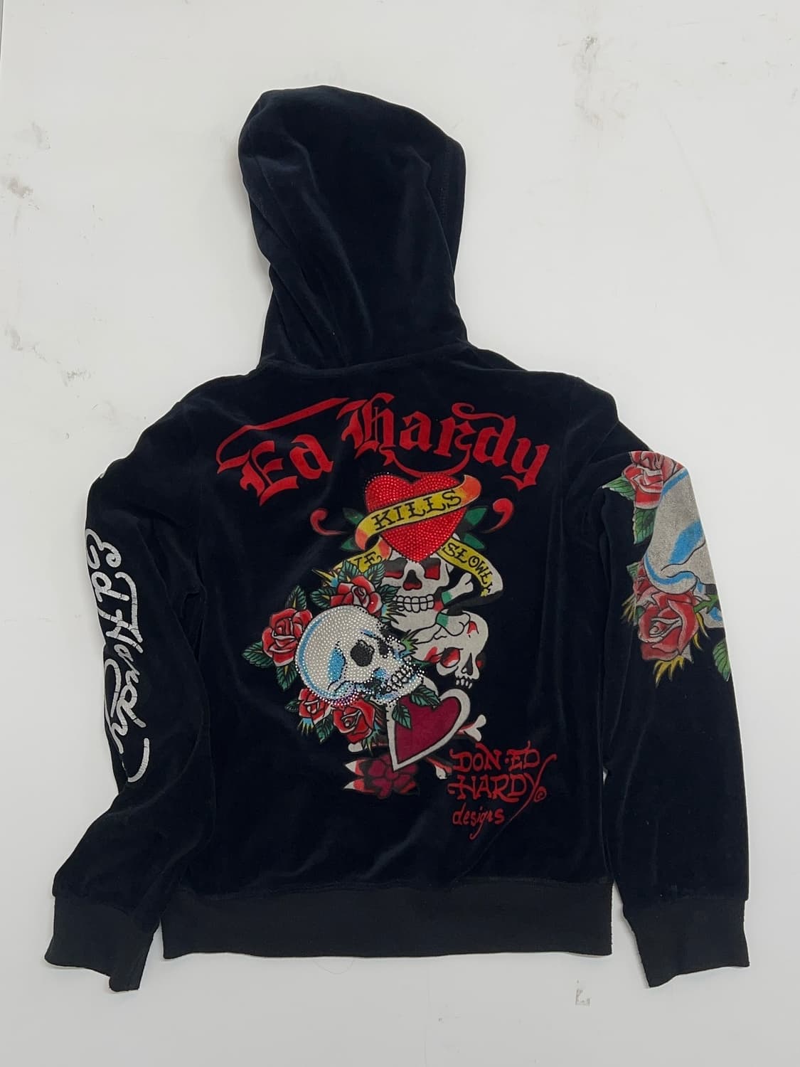 ED HARDY  Velvet Y2K Zip-Up Jacket 상품이미지1