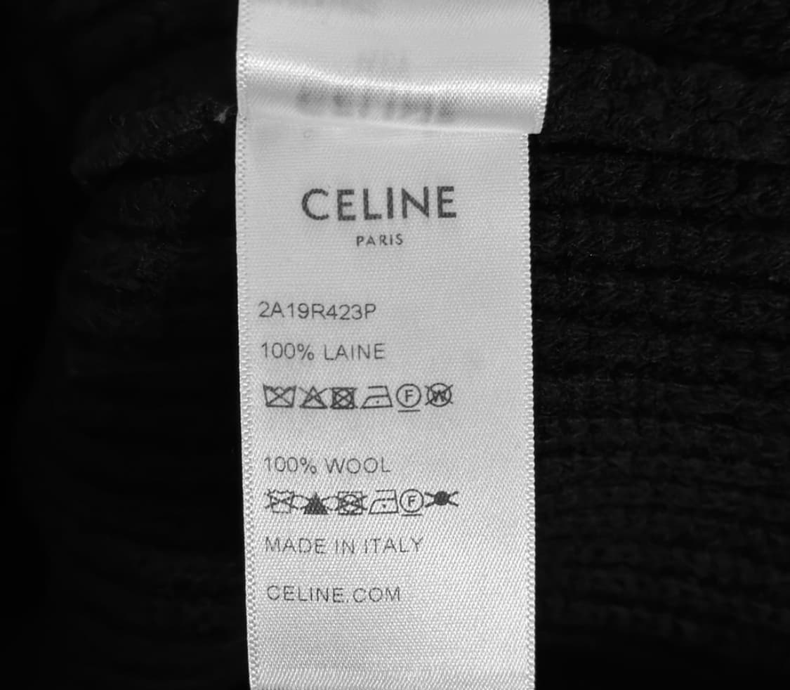 [S] Celine 셀린느 남성 로고 오버사이즈 울 니트 스웨터 블랙 상품이미지8