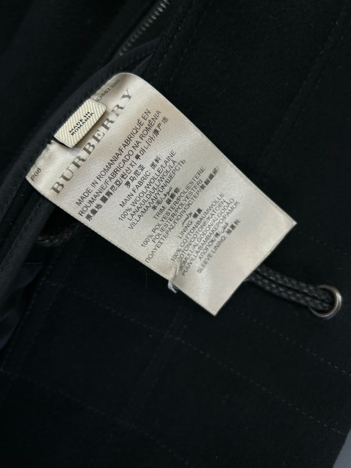 버버리 남성 블랙 울 더플코트(46) 상품이미지8