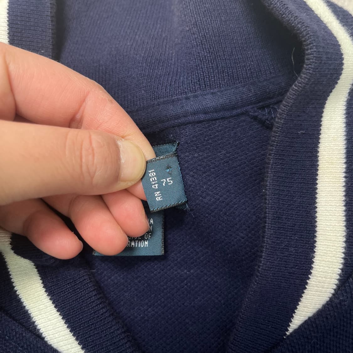 100 폴로 랄프로렌 배색 니트 집업 상품이미지3