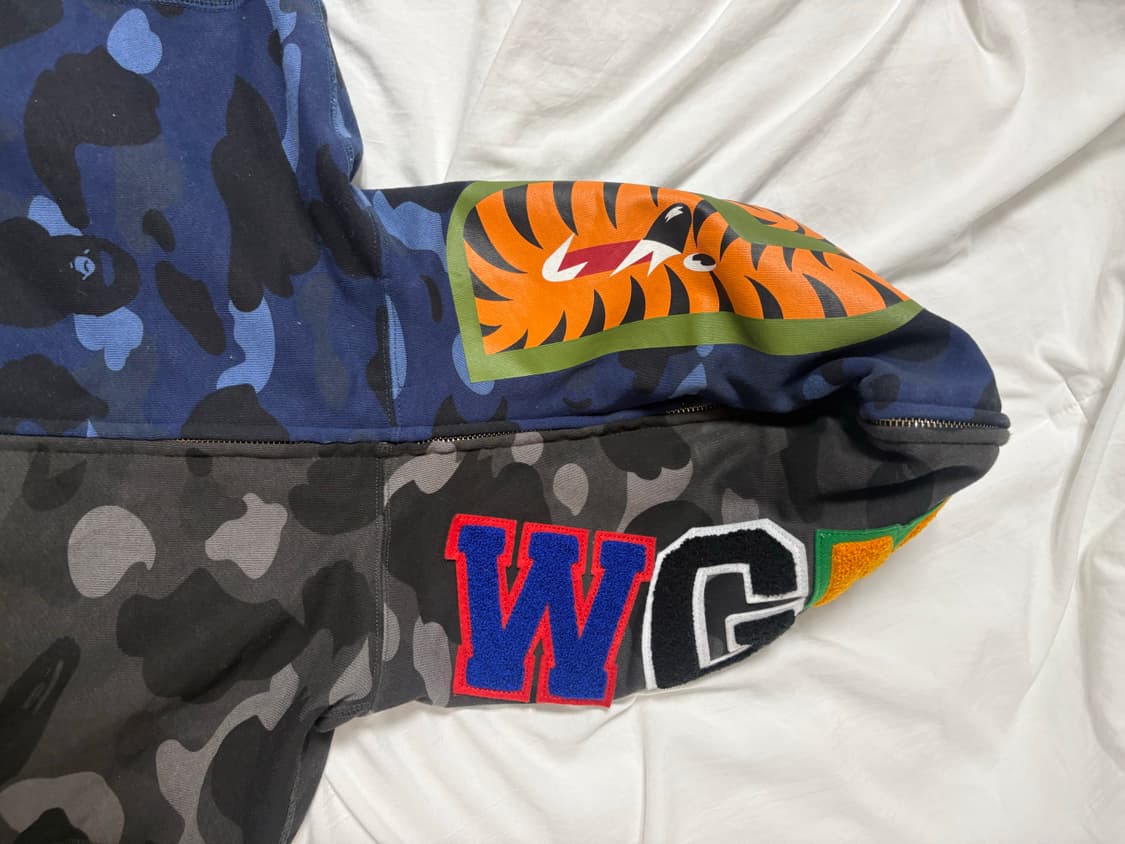 베이프 샤크 후드집업 블랙네이비 L사이즈 상품이미지3