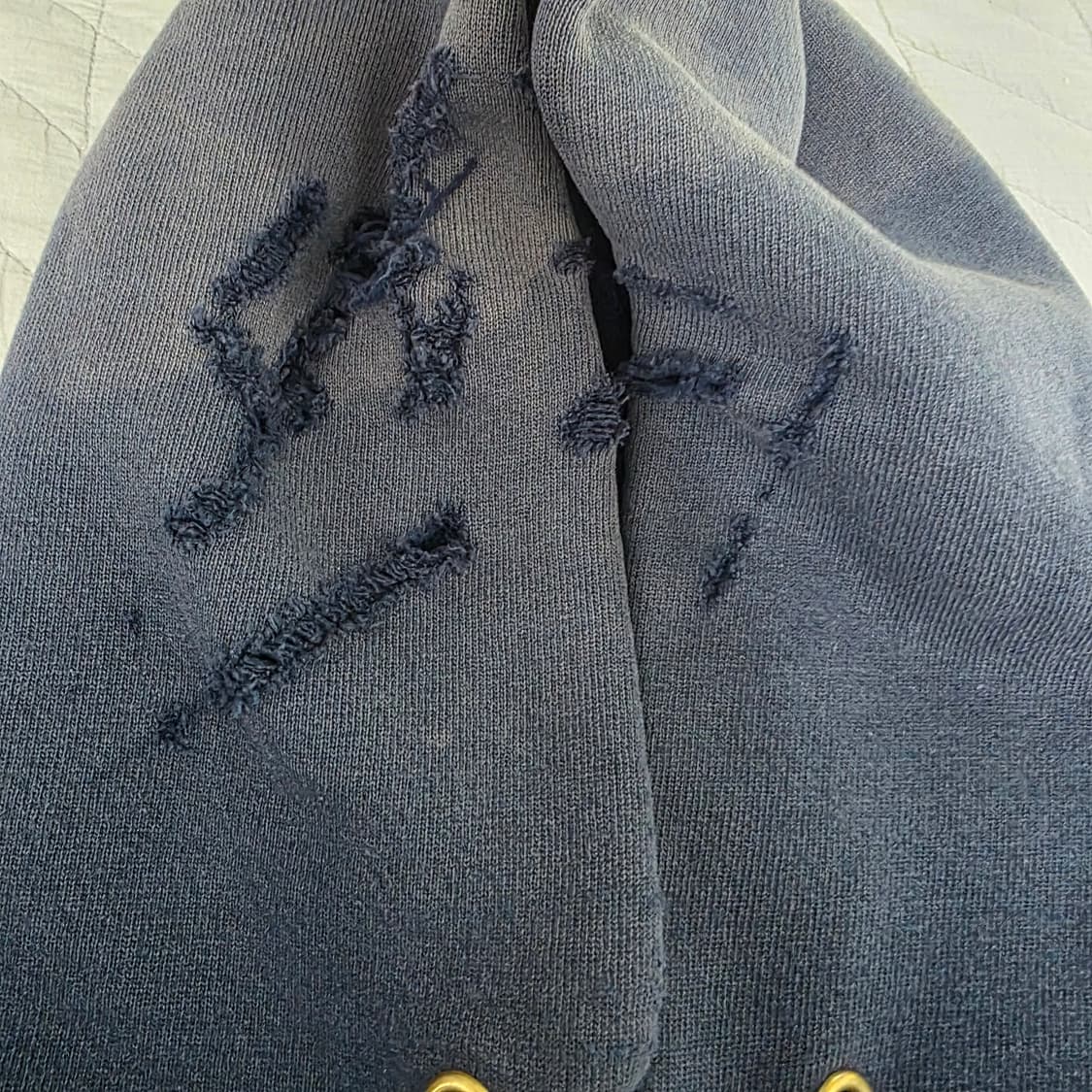 [XL] 90s 빈티지 챔피온 리버스위브 트래쉬드 페이디드 블랙 후드 상품이미지4