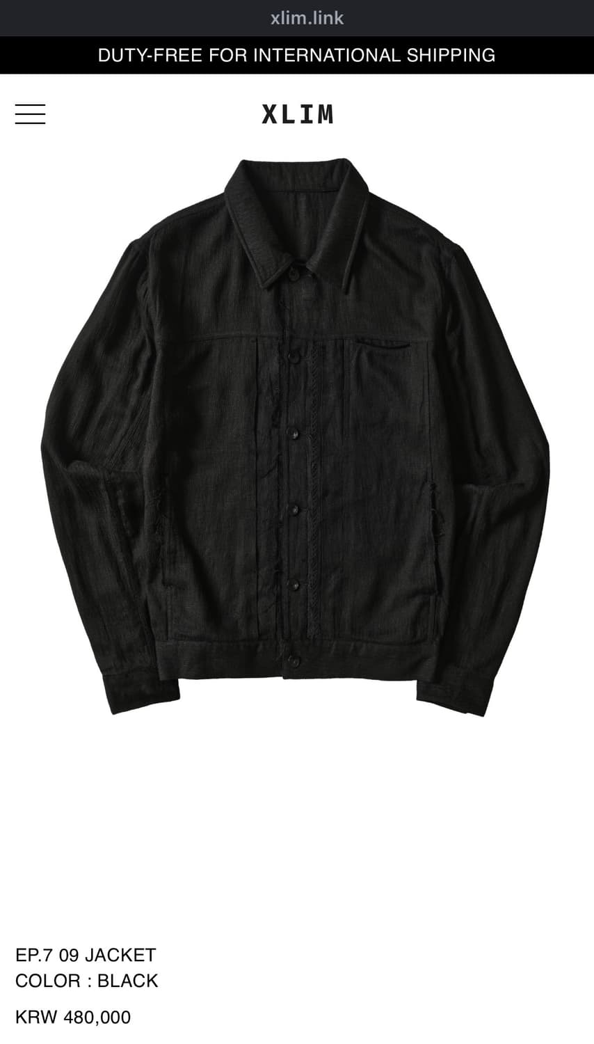 [L]엑슬림 ep7 09 자켓 블랙 상품이미지1