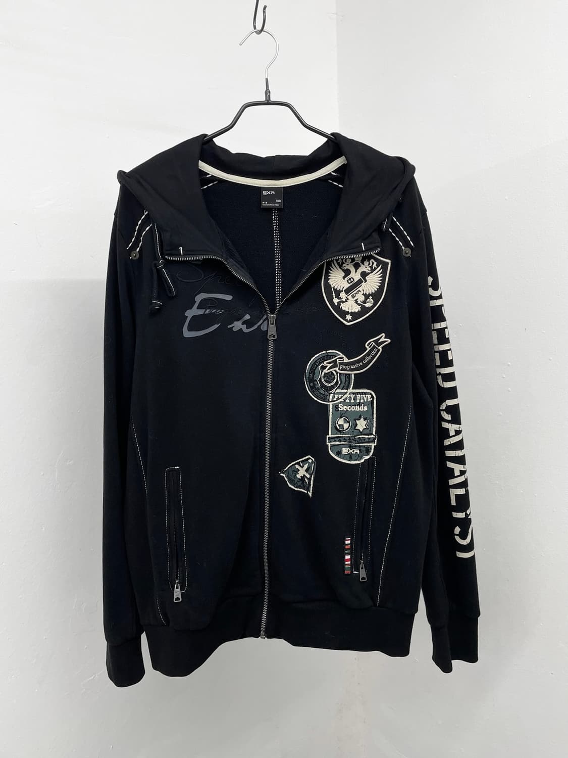 exr 패치 자수 스티치 후드집업 상품이미지3