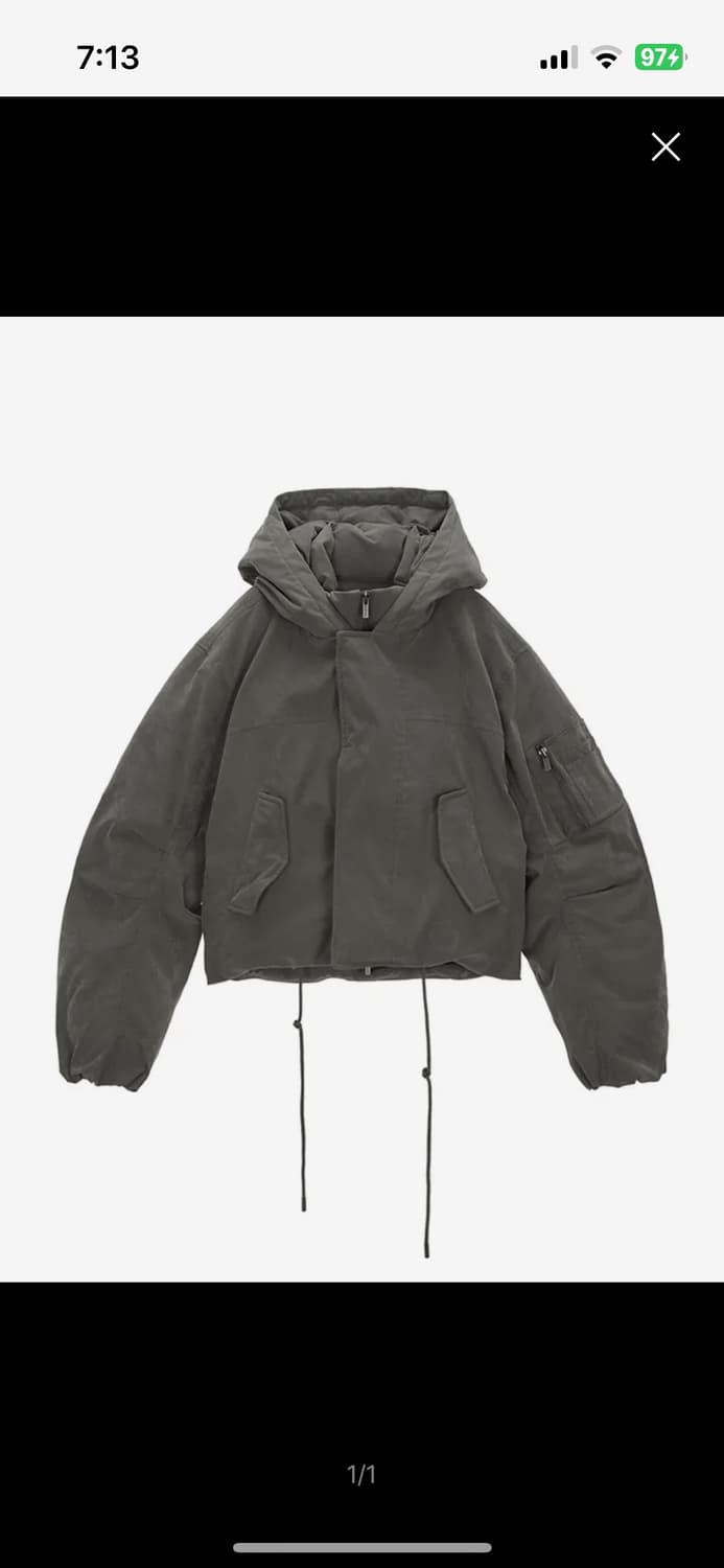 마뗑킴 후드 봄버 카키 S 구매해요 상품이미지1