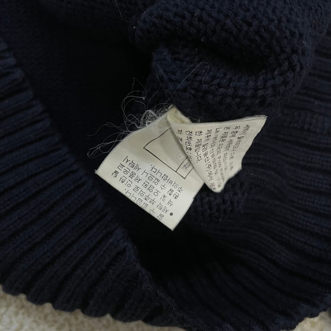 폴로 랄프로렌 포니 로고 브이넥 니트 가디건 네이비 상품이미지4