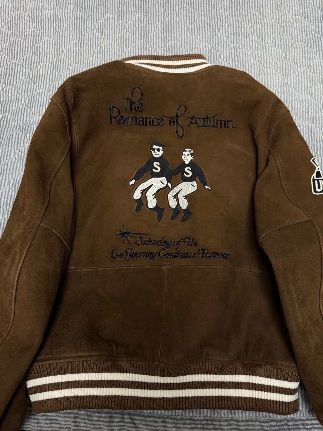 (M) 에스티유 스웨이드 바시티 자켓 브라운 상품이미지10