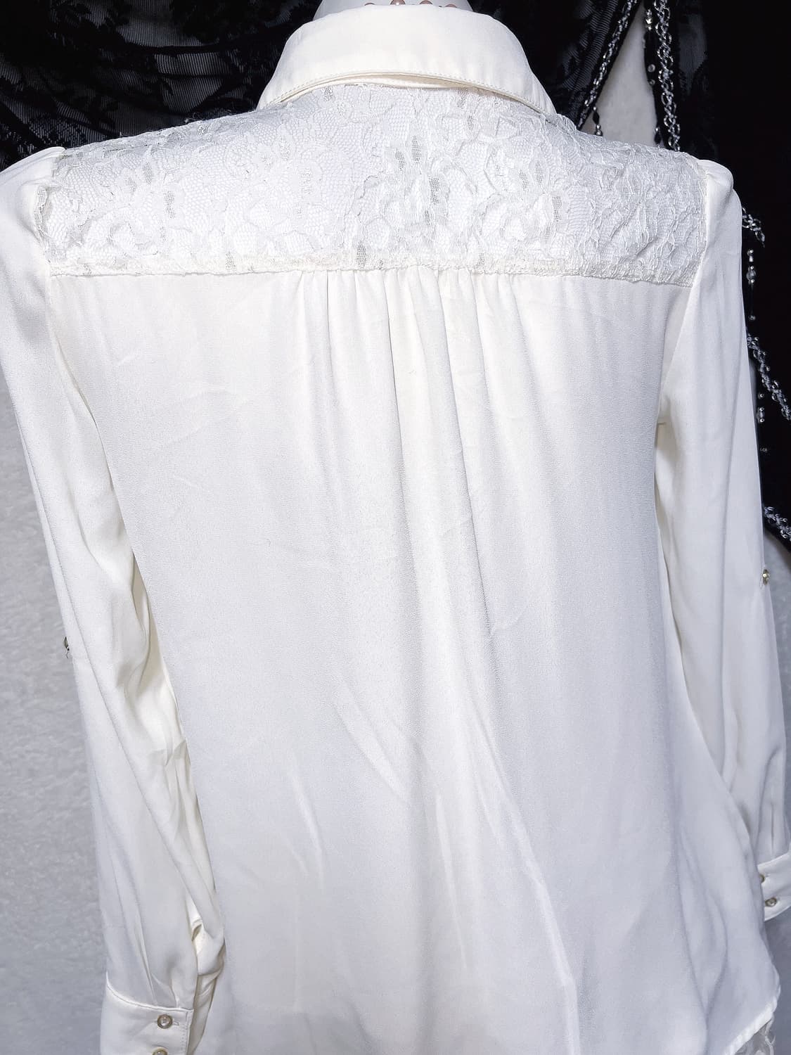 잉그니 로맨틱갸루 로걀 아이보리 레이스 시스루 블라우스 셔츠 양산형 핀터 상품이미지8