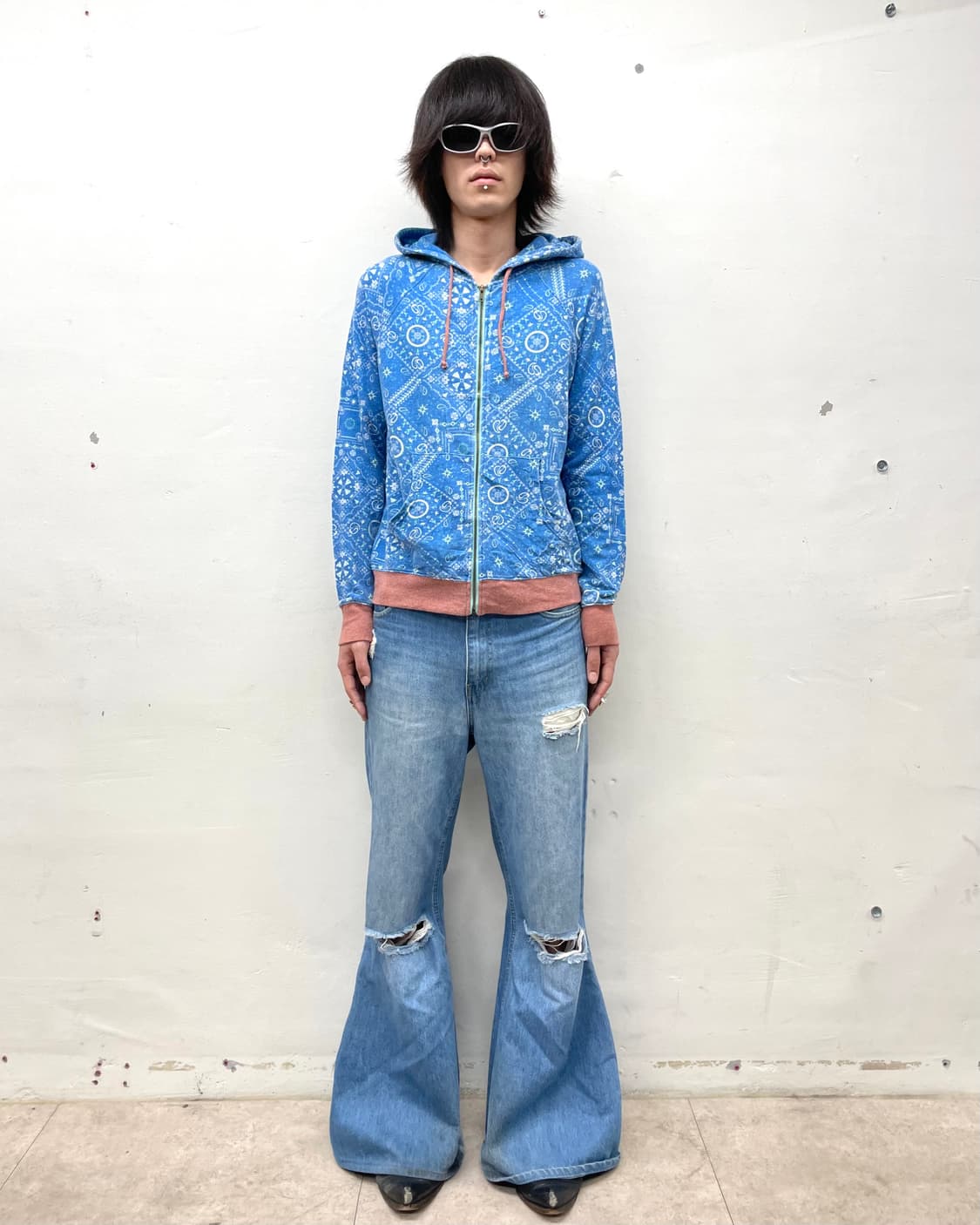 Blue & Blue Ethnic Hooded Zip-Up  상품이미지4