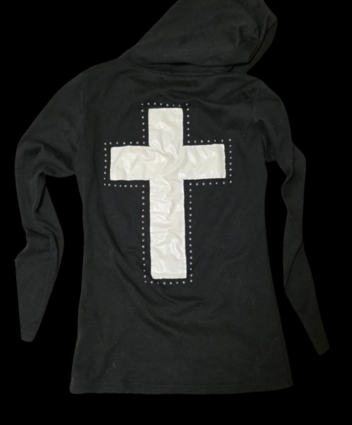 MKR M.K.R 후드 롱슬리브 레터링 십자가 슬리브 상품이미지2