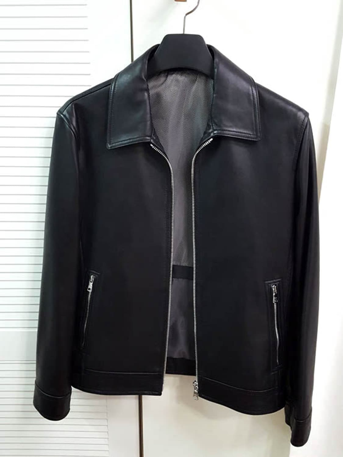 바쏘 남성 블랙 가죽 자켓 상품이미지1