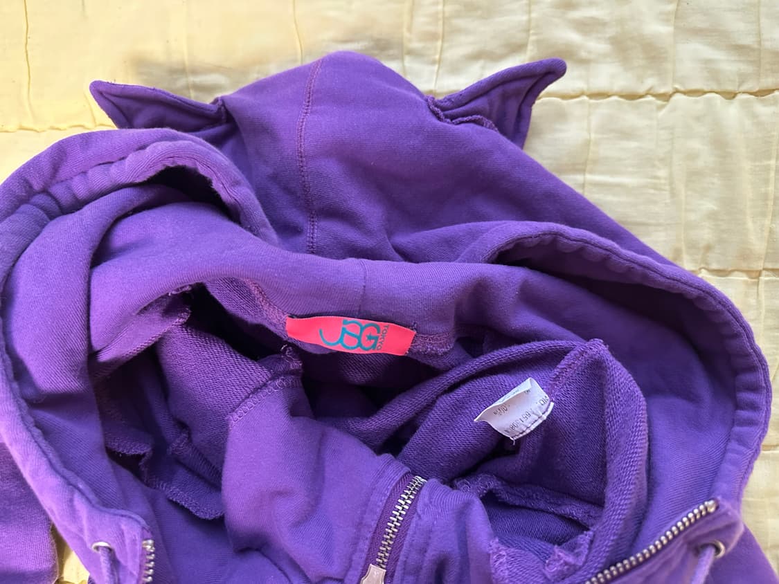 펑크 네코미미 퍼플 크롭 투웨이 후드 집업 상품이미지3