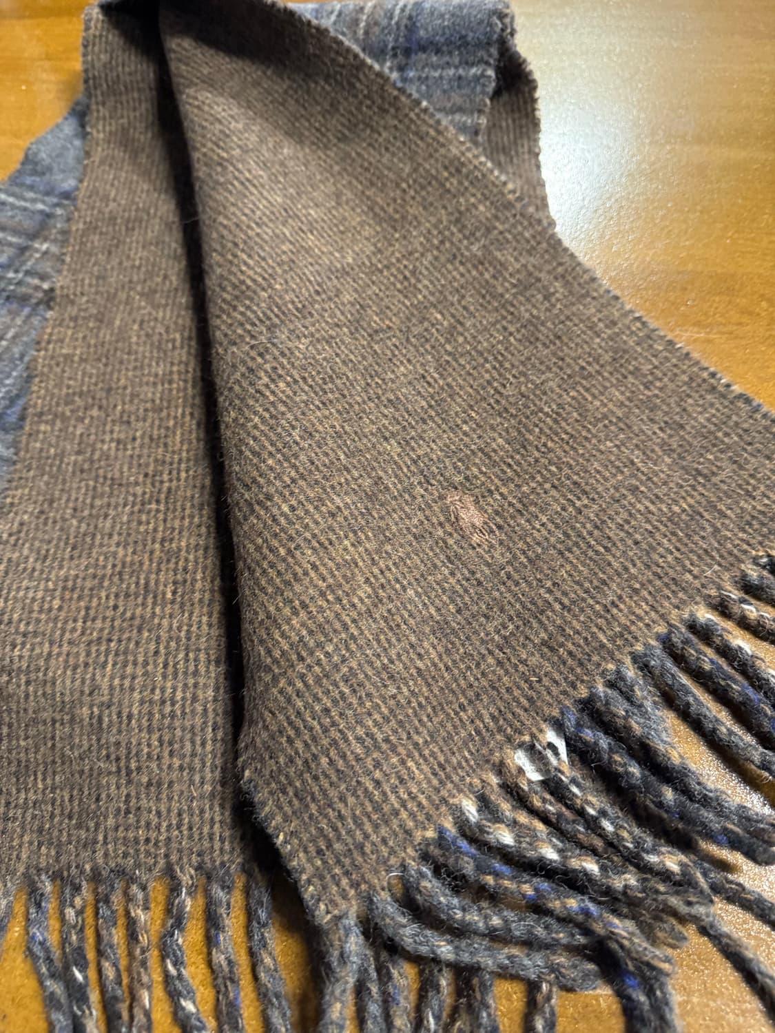 폴로랄프로렌 포니 자수 체크 울 머플러 브라운그레이 상품이미지6