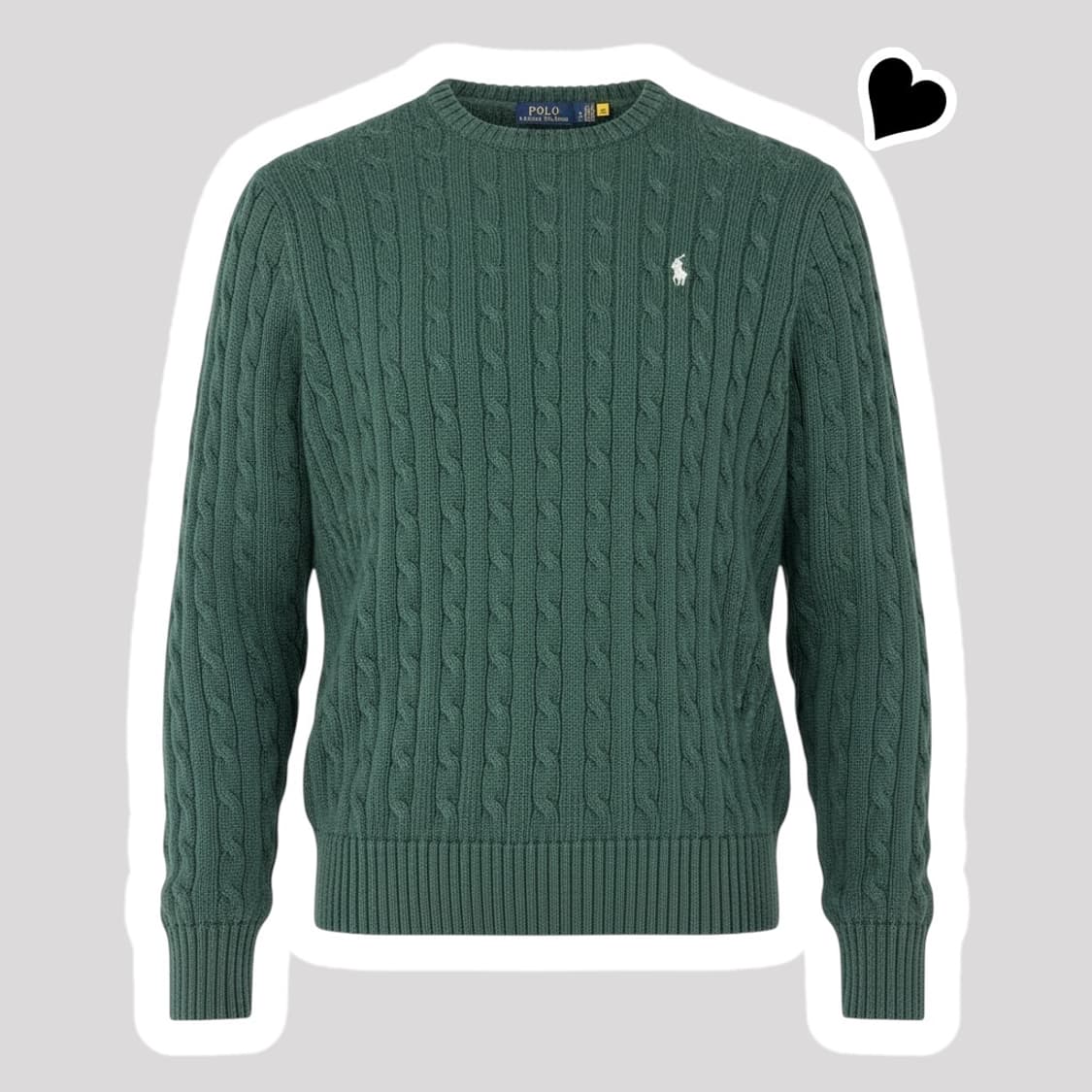 여성 신형 QR라벨 폴로 랄프로렌 딥그린 꽈배기 니트 상품이미지1