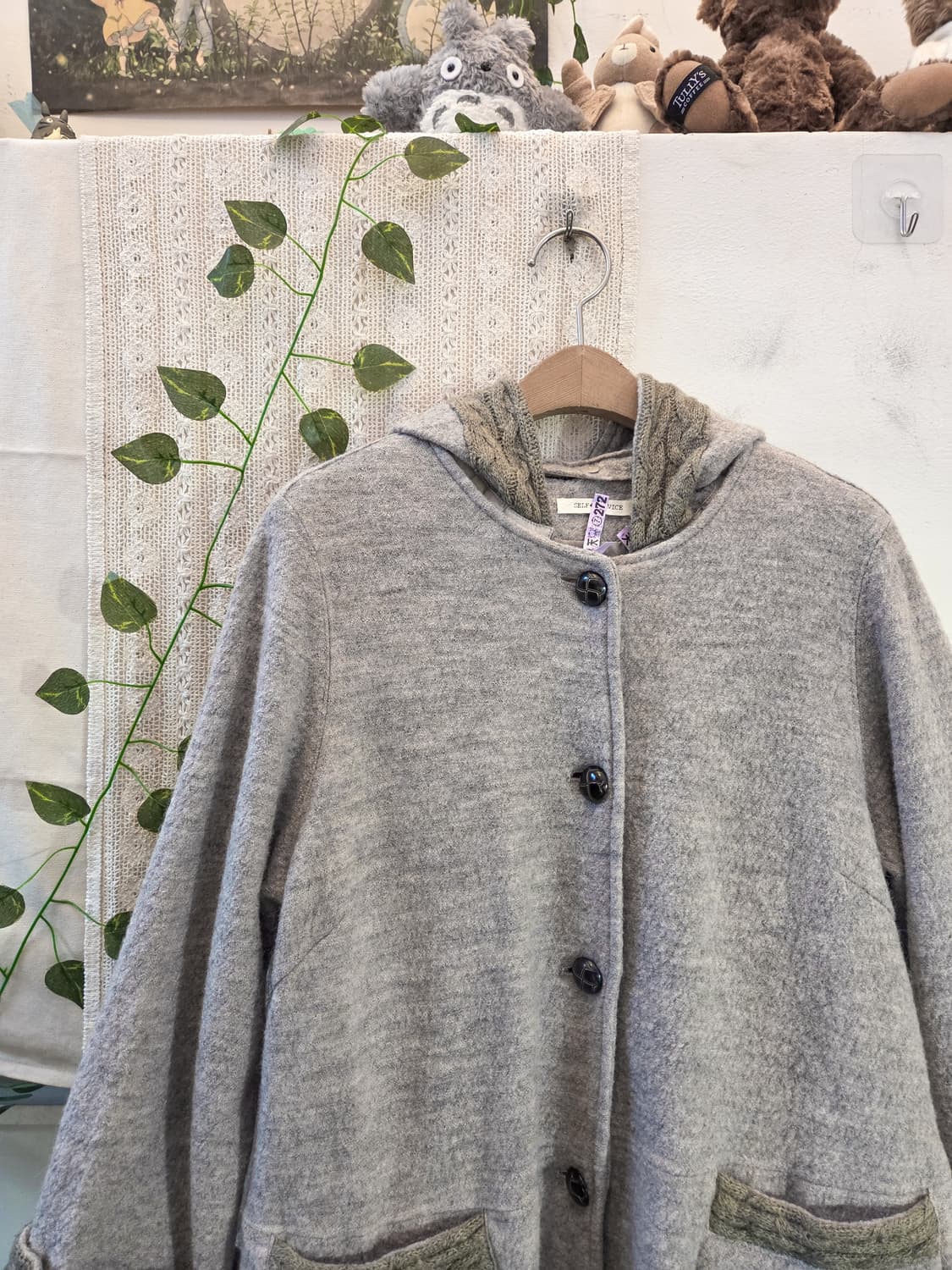 그레이 포켓 후드 코트 상품이미지2