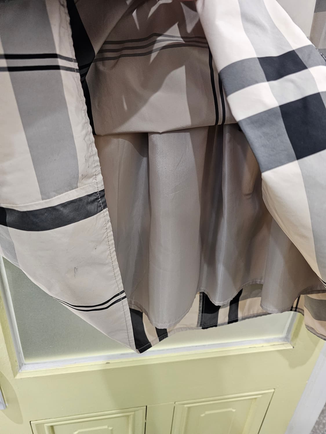 Iedit 베이지 체크 바스락 롱스커트 상품이미지3