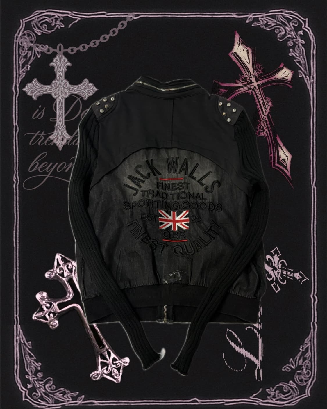 punk union jack studs knit jacket  상품이미지5