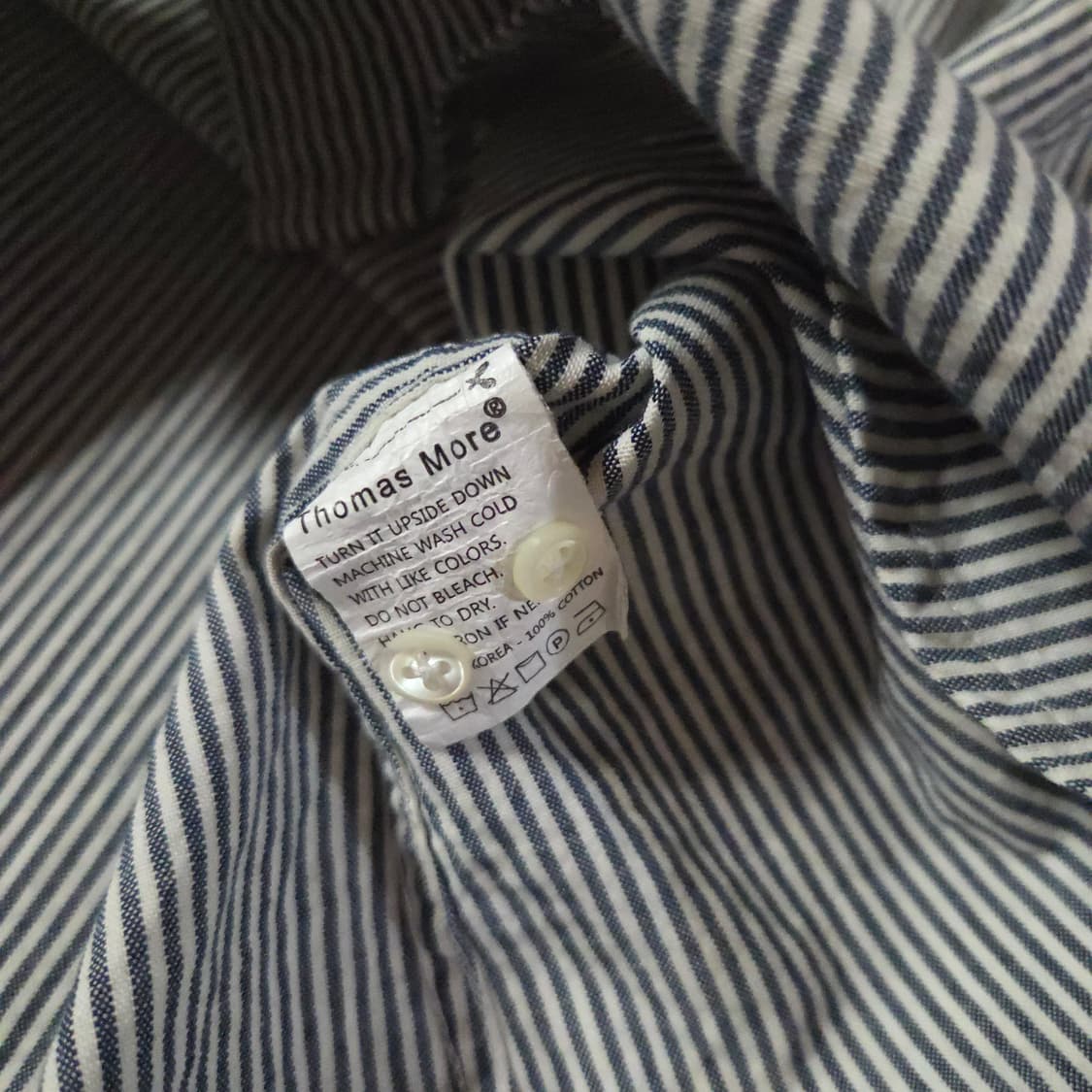 토마스모어 프렌치 스트라이프 셔츠 L 네이비 상품이미지7
