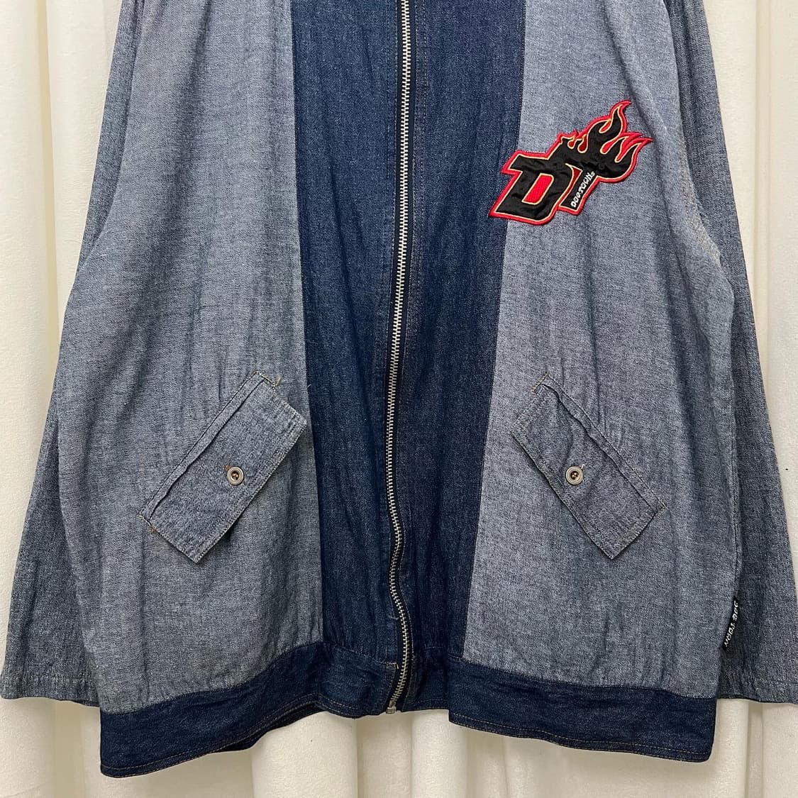 독타운 연중청 파이어 로고 패치 데님 집업 상품이미지4