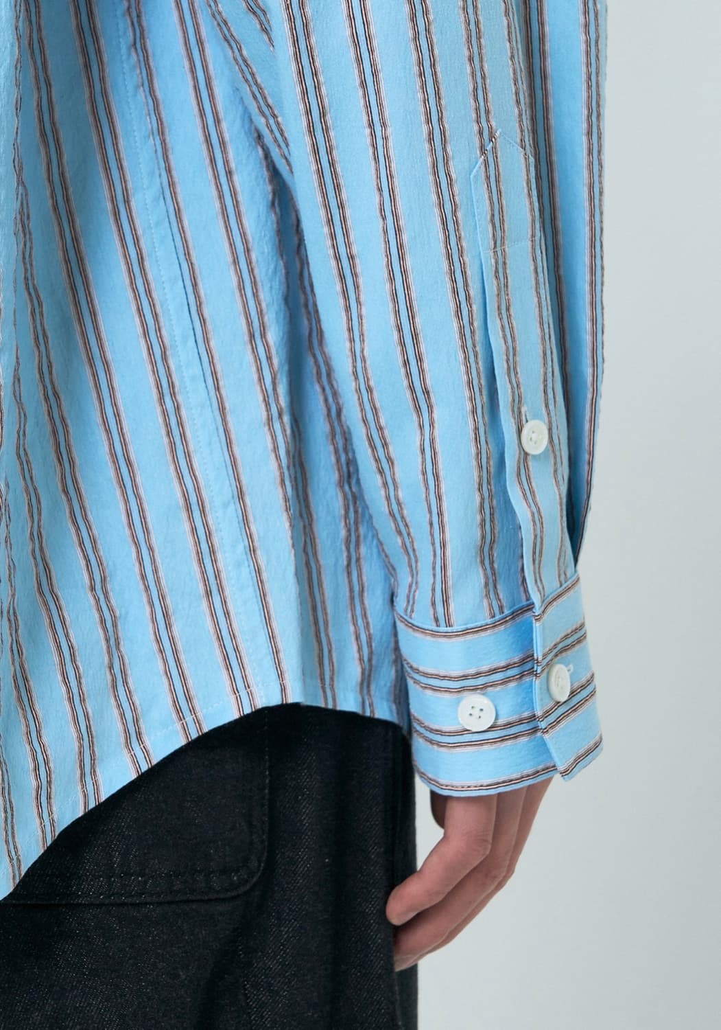 SYSTEM HOMME 스트라이프 칼라 셔츠 95오버핏 상품이미지3