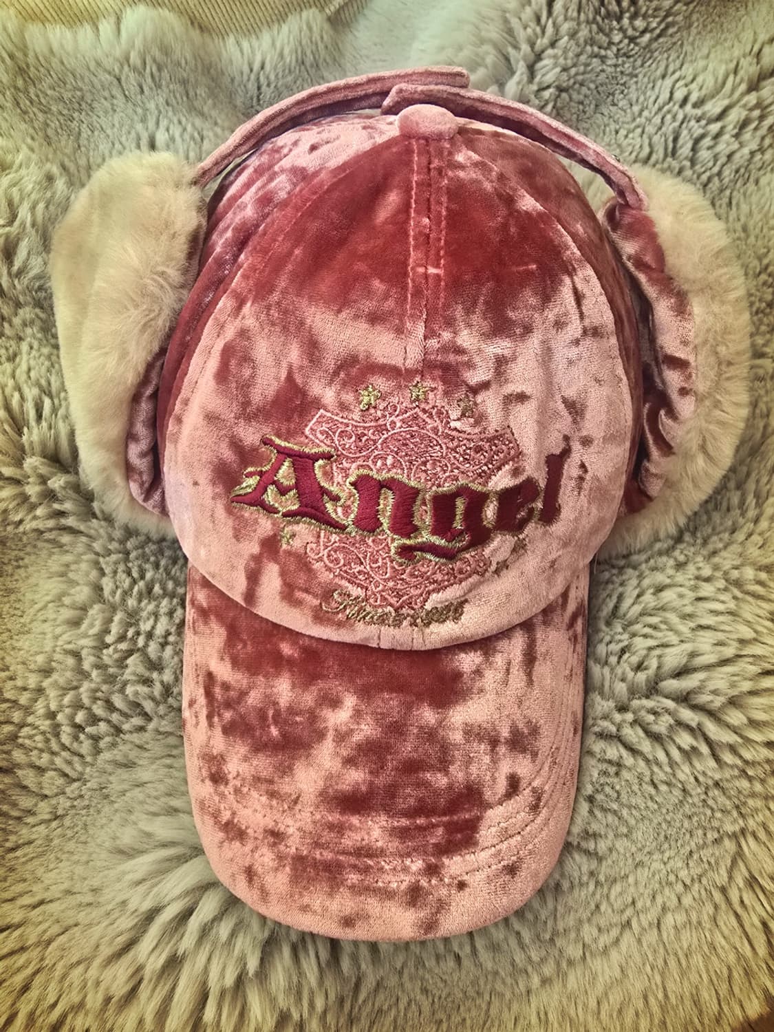 Loevenich 독일 Y2k핑크 벨벳 'Angel 모자 상품이미지1