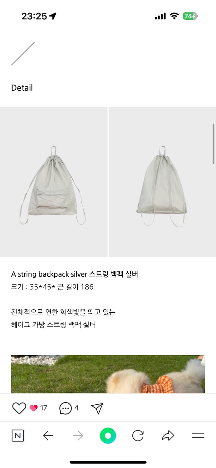 헤이그 백팩 실버 상품이미지2